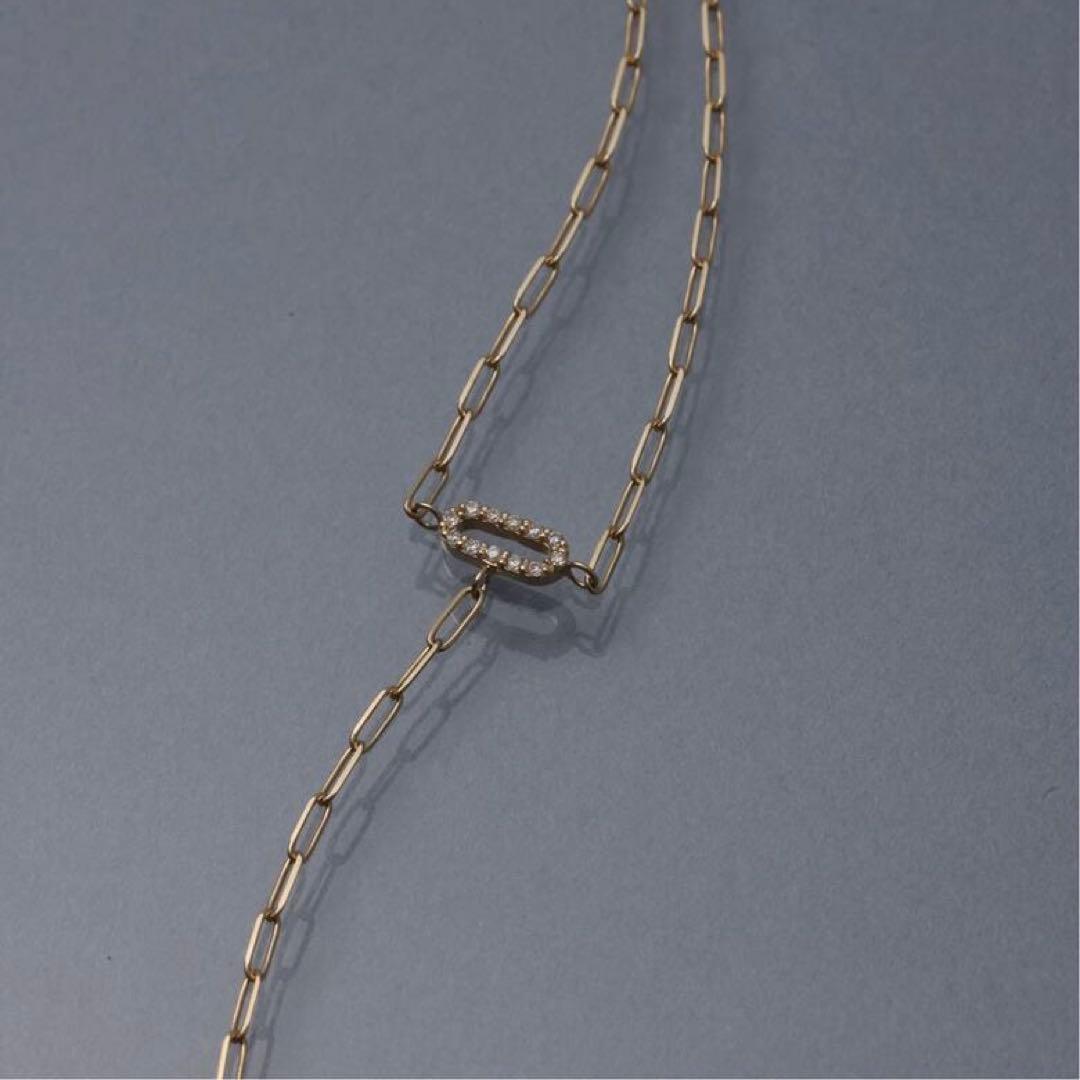 【lilas】未使用 10kyg+dia ネックレス リラ