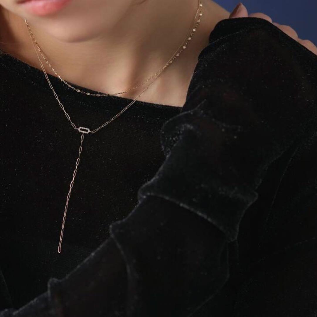 【lilas】未使用 10kyg+dia ネックレス リラ