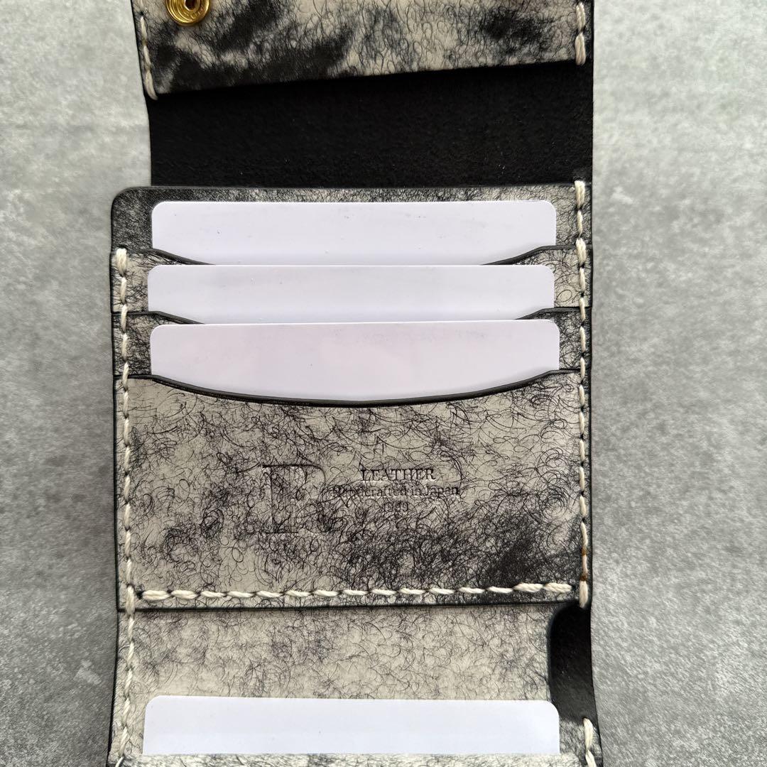 【3つ折りトラッカーウォレット】本革ハーフウォレット　マルゴーフォグ ネロ　黒