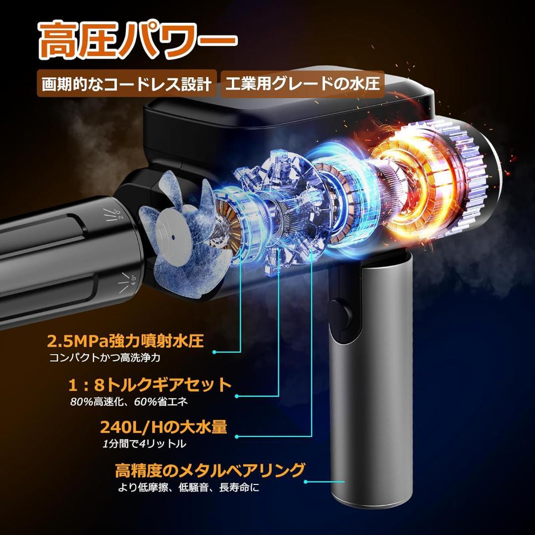 ✨新品 高圧洗浄機 ハンディ コンパクト コードレス USB-C充電式 一体型