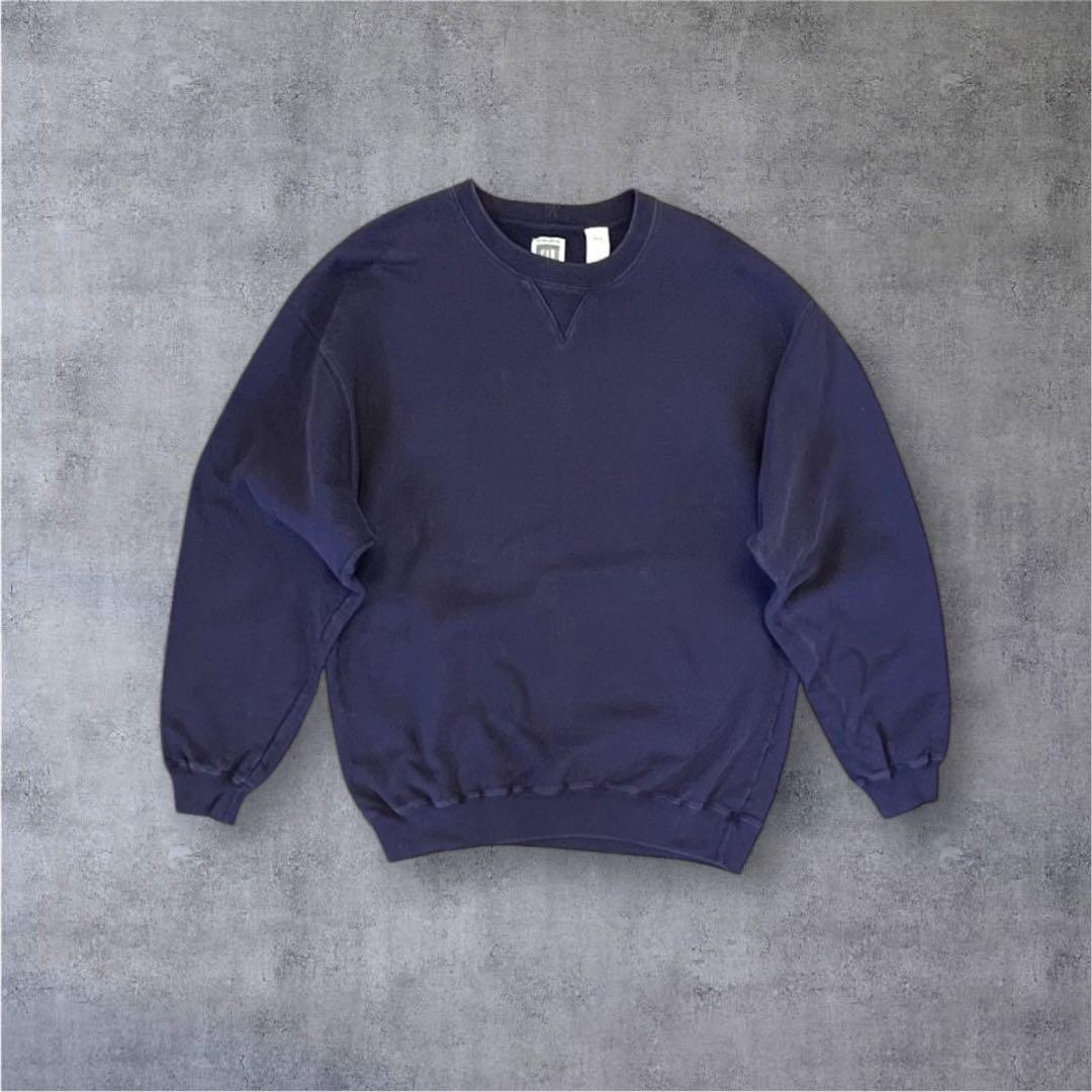 90'S GAP 旧タグ ヘビーウエイト 前Vガゼット付き スウェットシャツ
