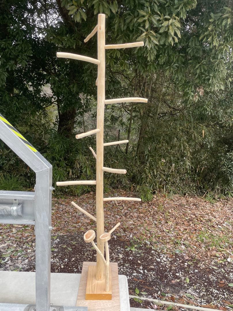 国産ヒノキ　鳥用止まり木　大型スタンド　約157センチ　中型インコ用