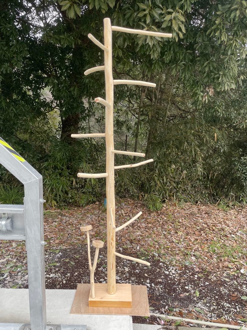 国産ヒノキ　鳥用止まり木　大型スタンド　約157センチ　中型インコ用