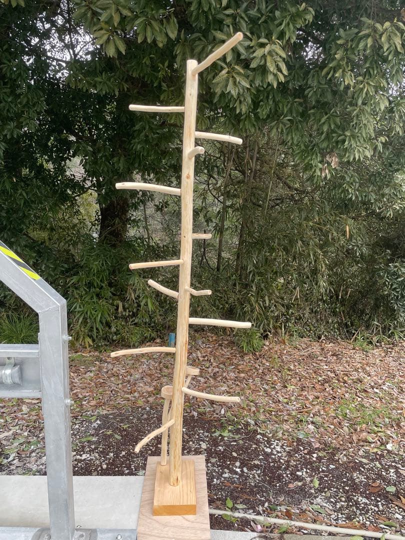 国産ヒノキ　鳥用止まり木　大型スタンド　約157センチ　中型インコ用