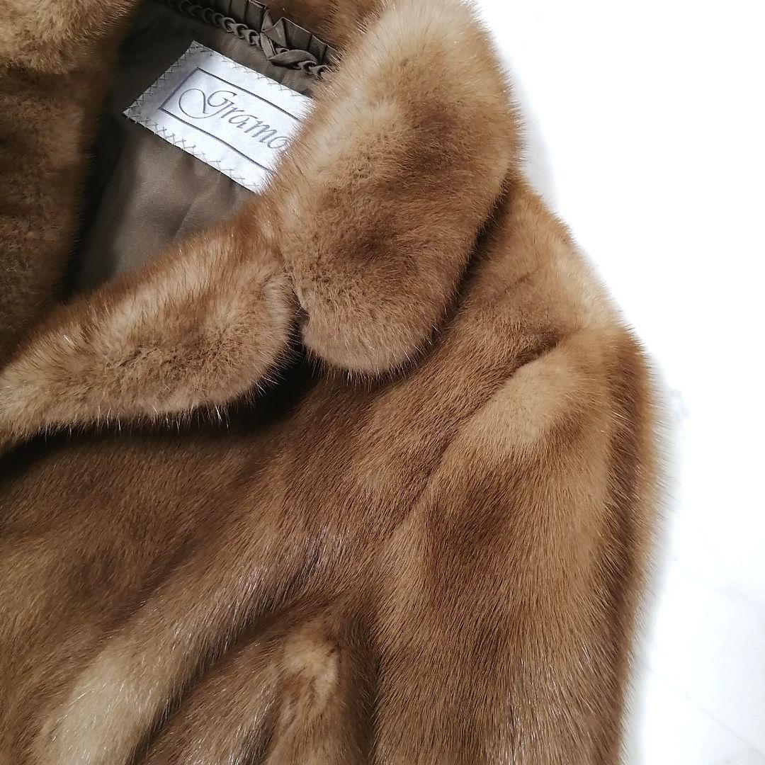 デミバフミンク　毛皮 コート　リアルファー　毛並み良好　9　高級　ゆったり