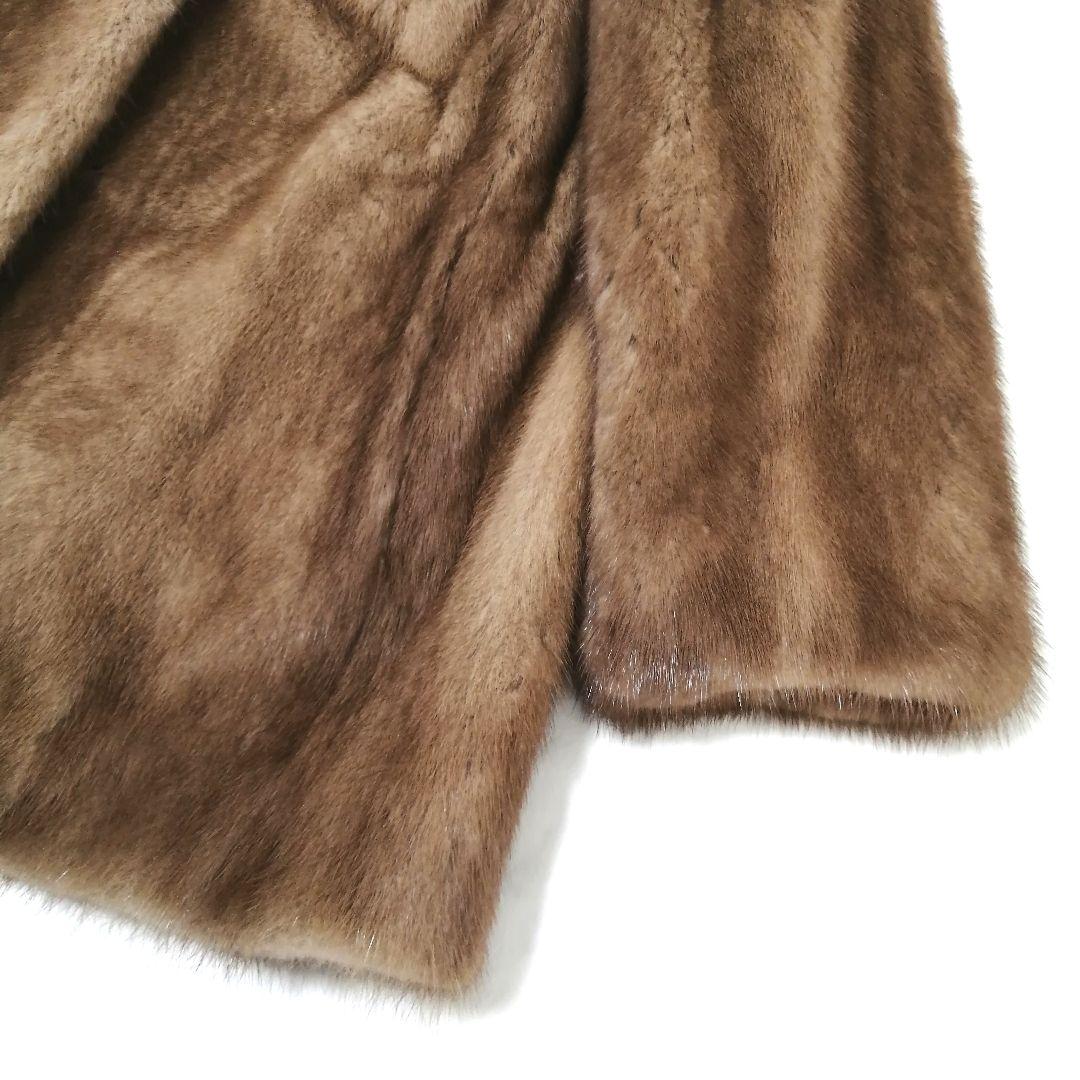 デミバフミンク　毛皮 コート　リアルファー　毛並み良好　9　高級　ゆったり