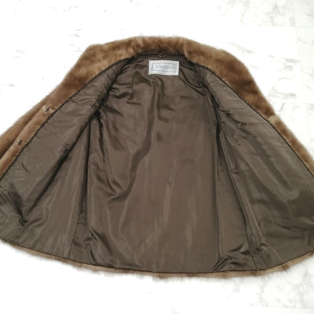 デミバフミンク　毛皮 コート　リアルファー　毛並み良好　9　高級　ゆったり