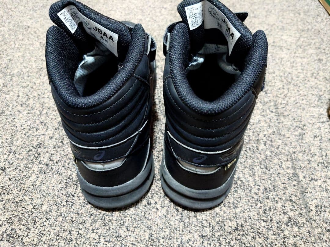 asics 安全靴 黒 ハイカット ベルクロ