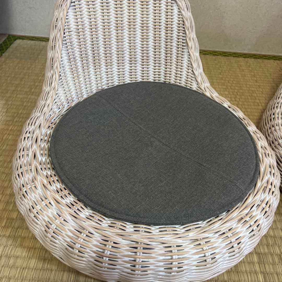 美品　桜屋工業 ラタン座椅子 二脚セット 和室 和モダン ホームデイ
