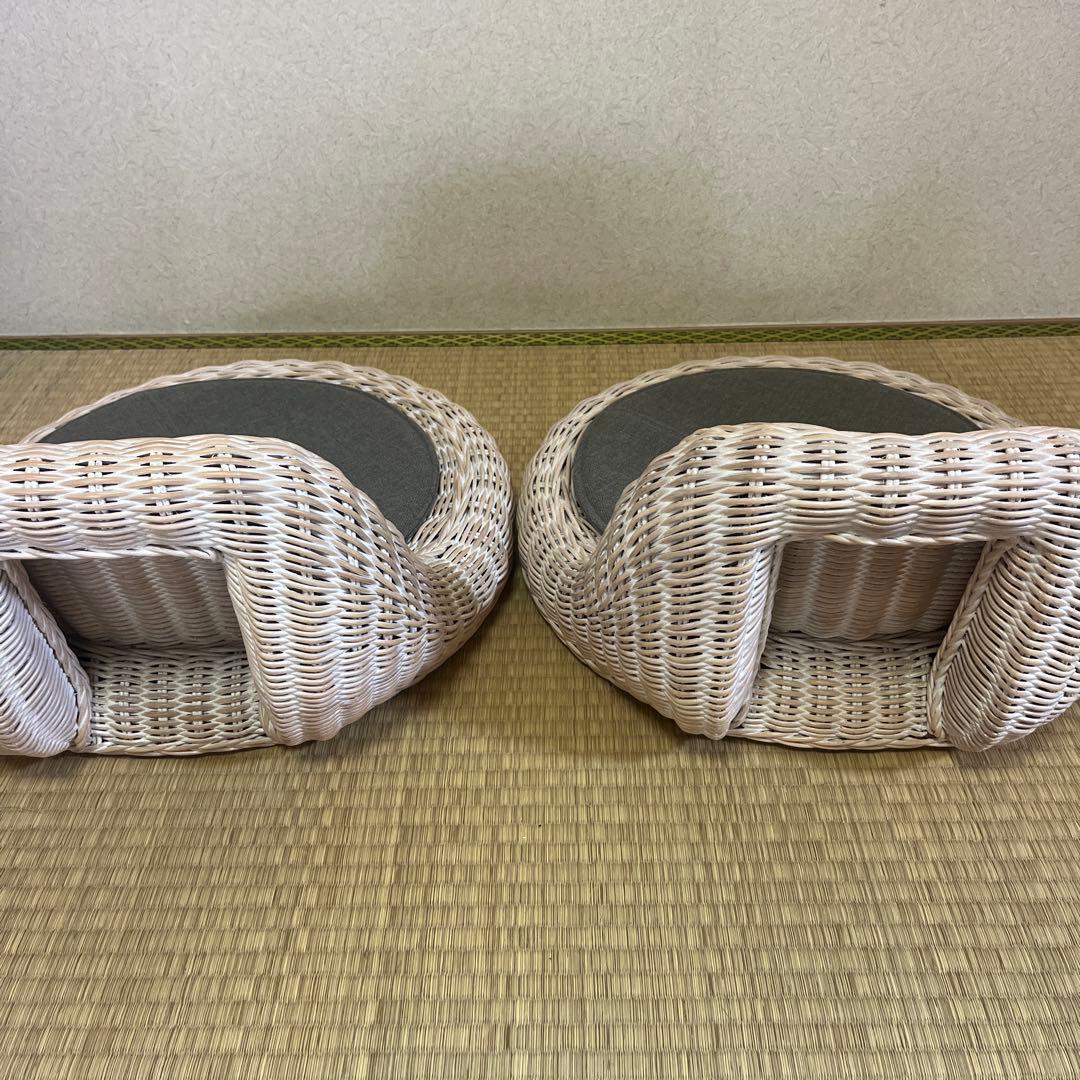 美品　桜屋工業 ラタン座椅子 二脚セット 和室 和モダン ホームデイ