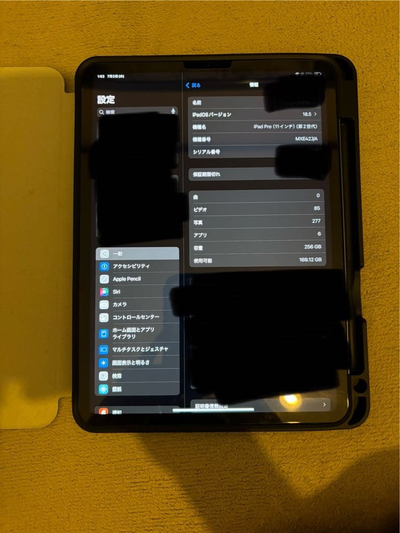 美品 iPad Pro 11インチ 256GB SIMフリ－(ケース付)