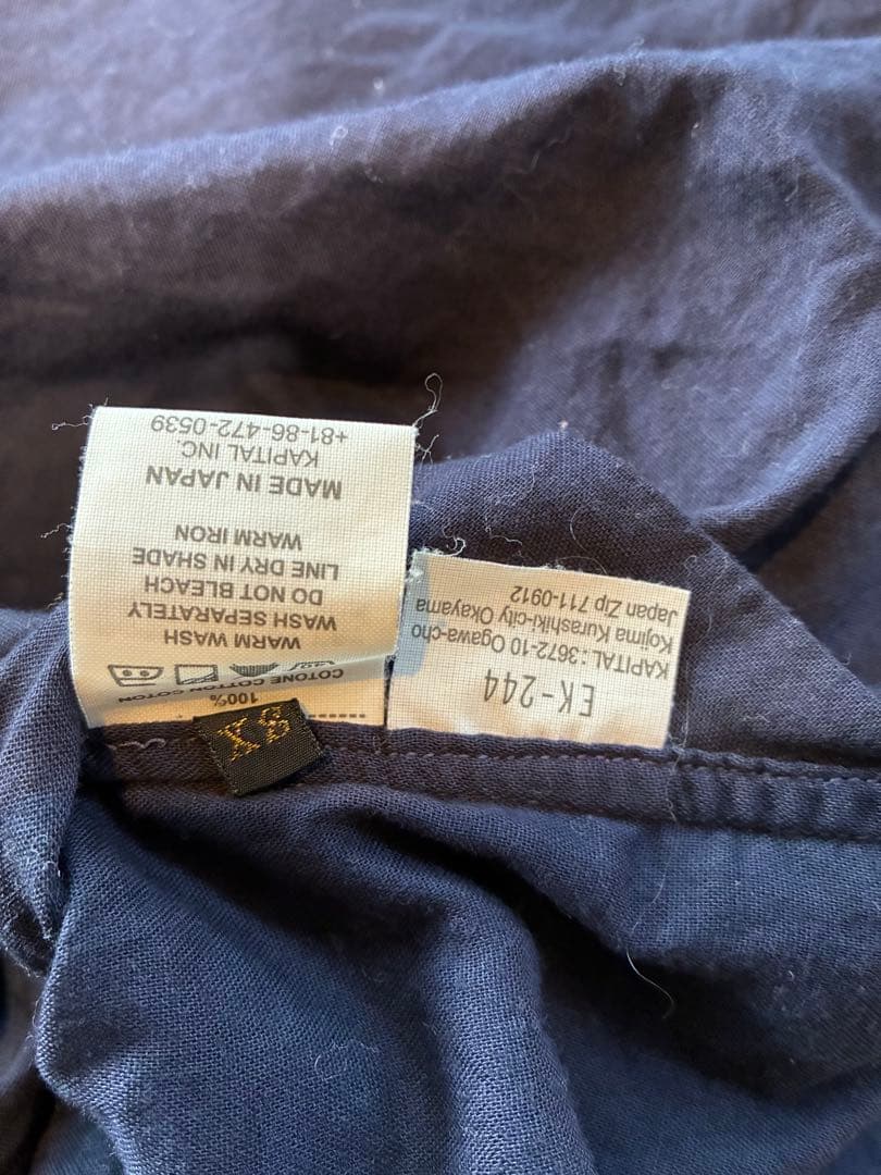 KAPITAL チャイムローブプルシャツ　ネイビー 0