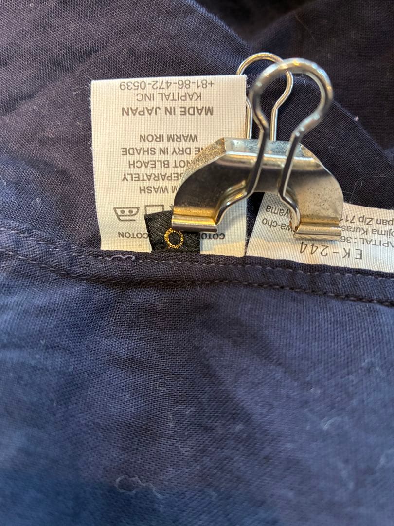 KAPITAL チャイムローブプルシャツ　ネイビー 0