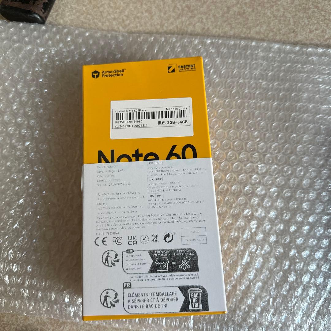 スマートフォン本体 realme note60