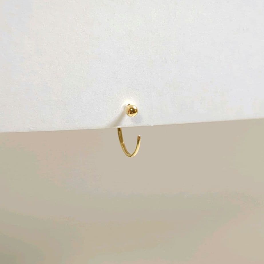 ARTIDA OUD　K10　スタッドミニフープ　シングルピアス　【片耳】