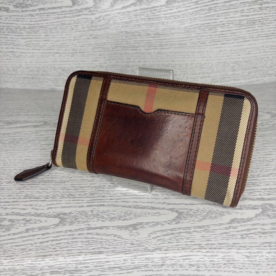 美品　Burberry バーバリー　長財布　ラウンドファスナー　S36