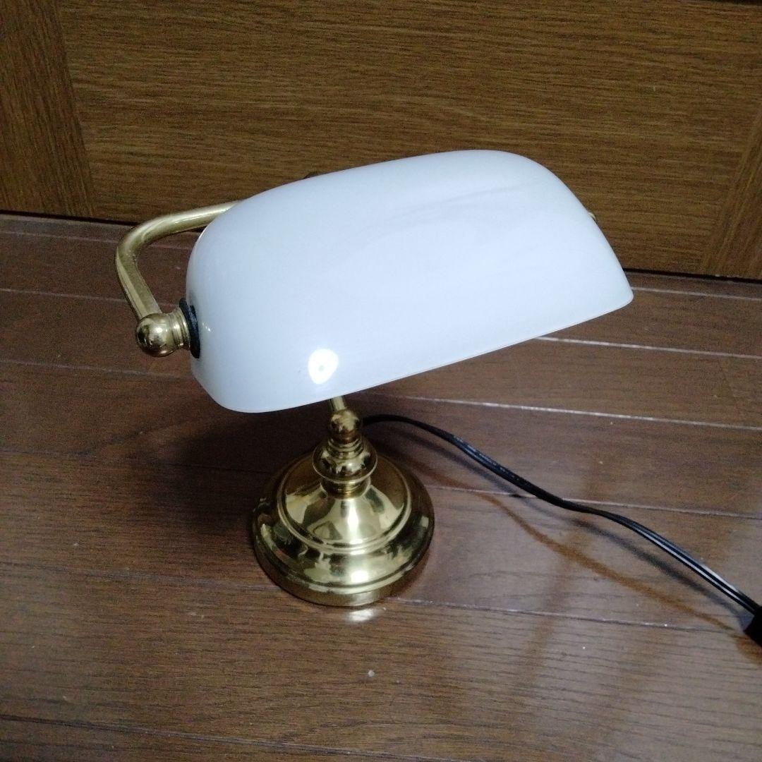 バンカーズランプ　デスクライト　アンティーク　レトロ　ホワイト