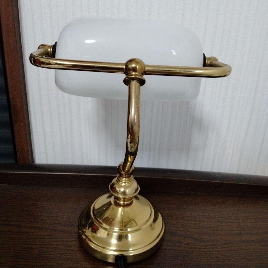 バンカーズランプ　デスクライト　アンティーク　レトロ　ホワイト