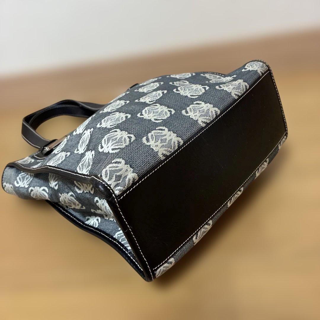 LOEWE ハンドバッグ　小さめトートバッグ　キャンバス　アナグラム