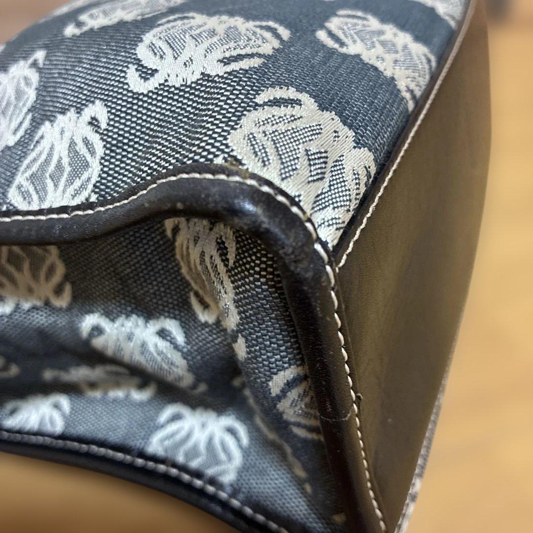 LOEWE ハンドバッグ　小さめトートバッグ　キャンバス　アナグラム