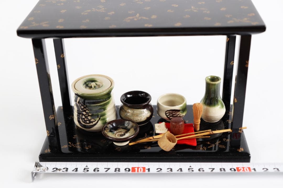 雛人形 蝶鳥蒔絵 茶道具 台子飾 田中彌 京人形 お点前