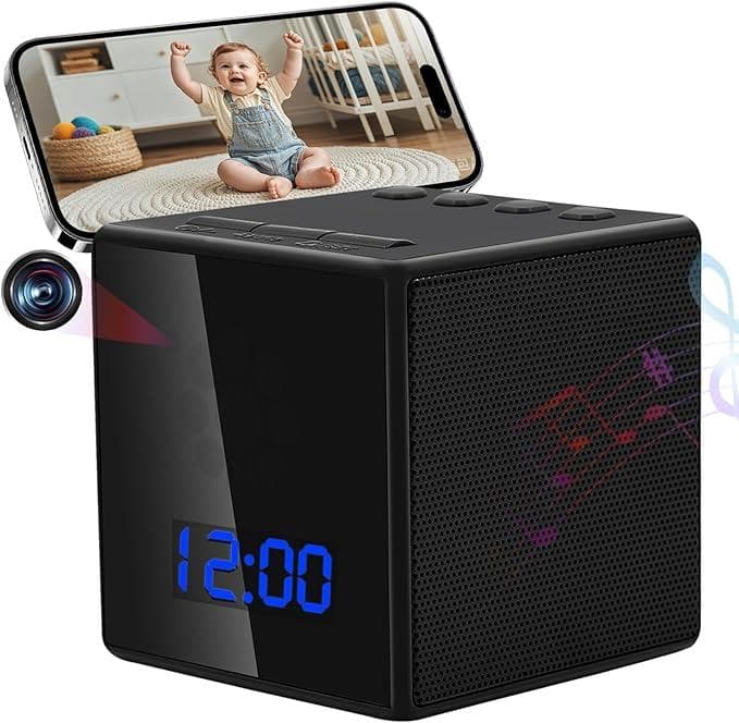 小型カメラ Bluetoothスピーカー 時計型カメラ HD防犯カメラ