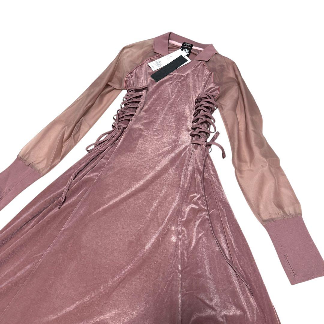 パメオポーズ　アンブロ レースアップ コンバイン ゲームシャツ ドレス　ピンク