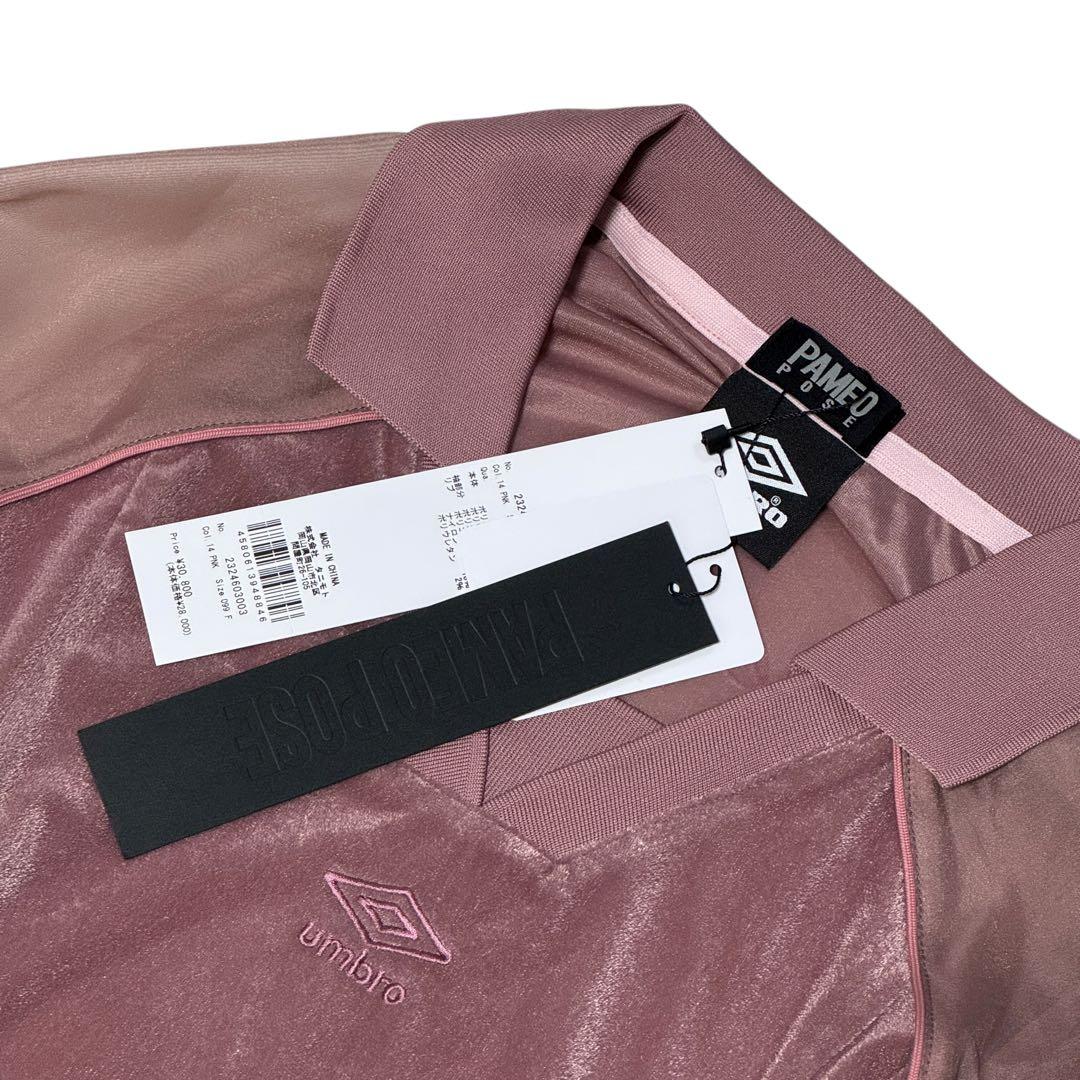 パメオポーズ　アンブロ レースアップ コンバイン ゲームシャツ ドレス　ピンク