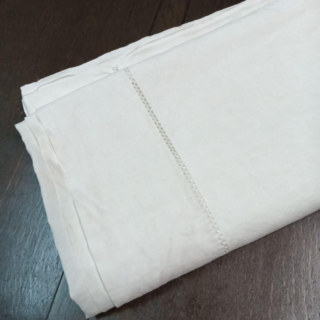france vintage シーツ リペア部分 リネン＆コットン ブロカント
