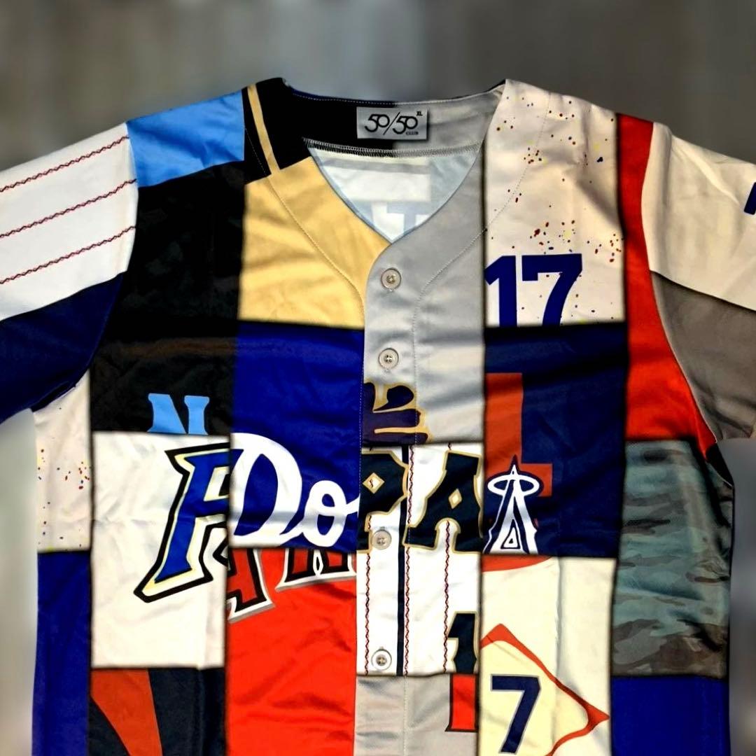 大谷翔平　プリントサイン付き歴代ミックスユニフォーム　50/50CLUB