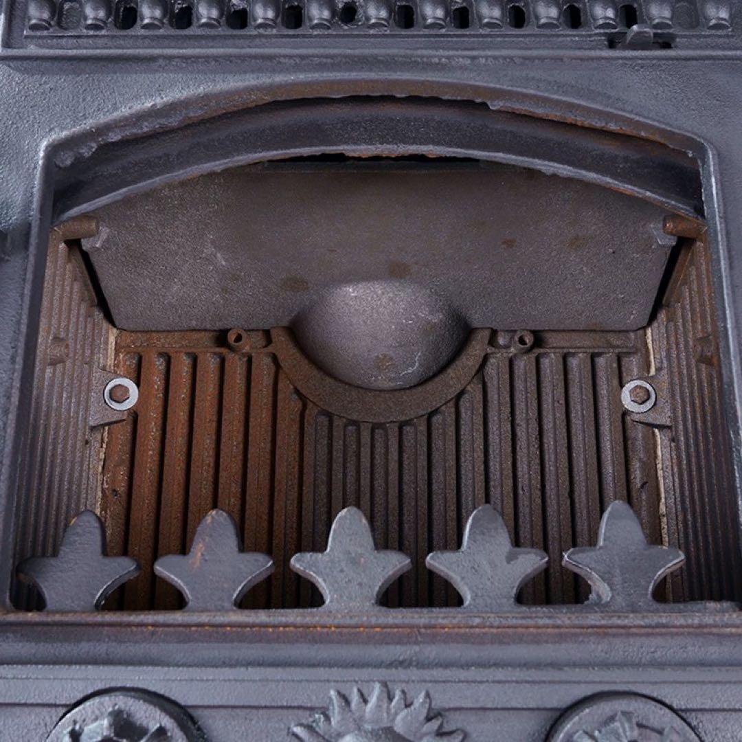 激安　薪ストーブ 鋳鉄 暖炉 ガラス窓 調理OK レトロ ヴィンテージ キャンプ