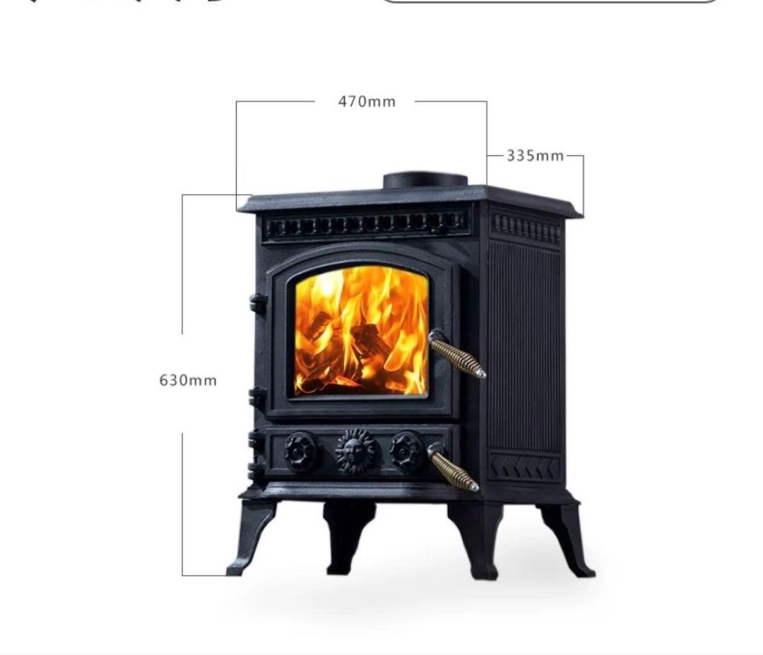 激安　薪ストーブ 鋳鉄 暖炉 ガラス窓 調理OK レトロ ヴィンテージ キャンプ