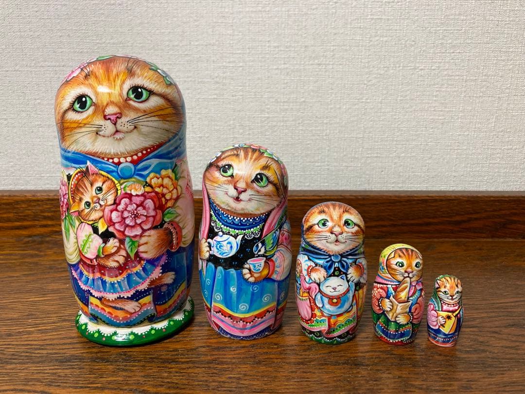 クリスマスセール♪ネコマトリョーシカ『パブロヴォ・ポサドのショールの猫』ミラ最新