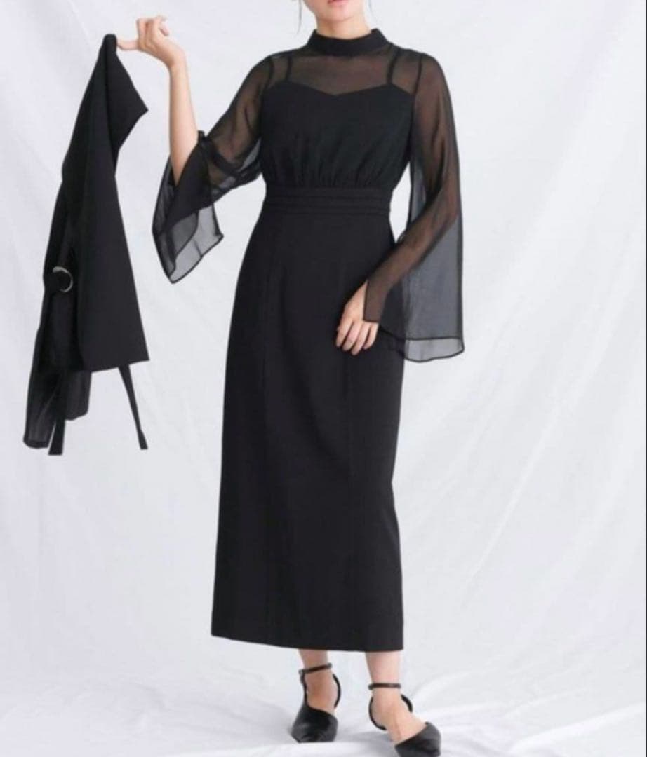 atlo ジレ袖あり＆ロング オケージョンドレスワンピース