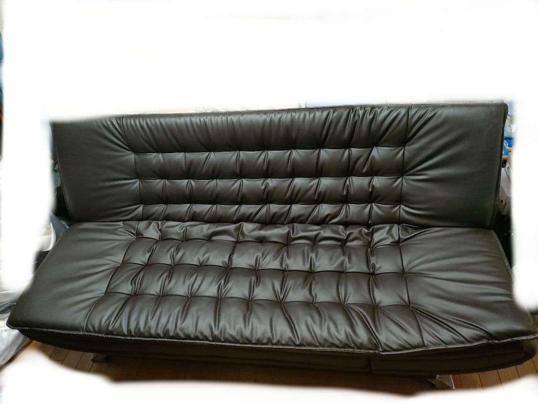 ソファベッド　セミダブルサイズ　ニトリ　Nシールド　黒　リクライニング機能付