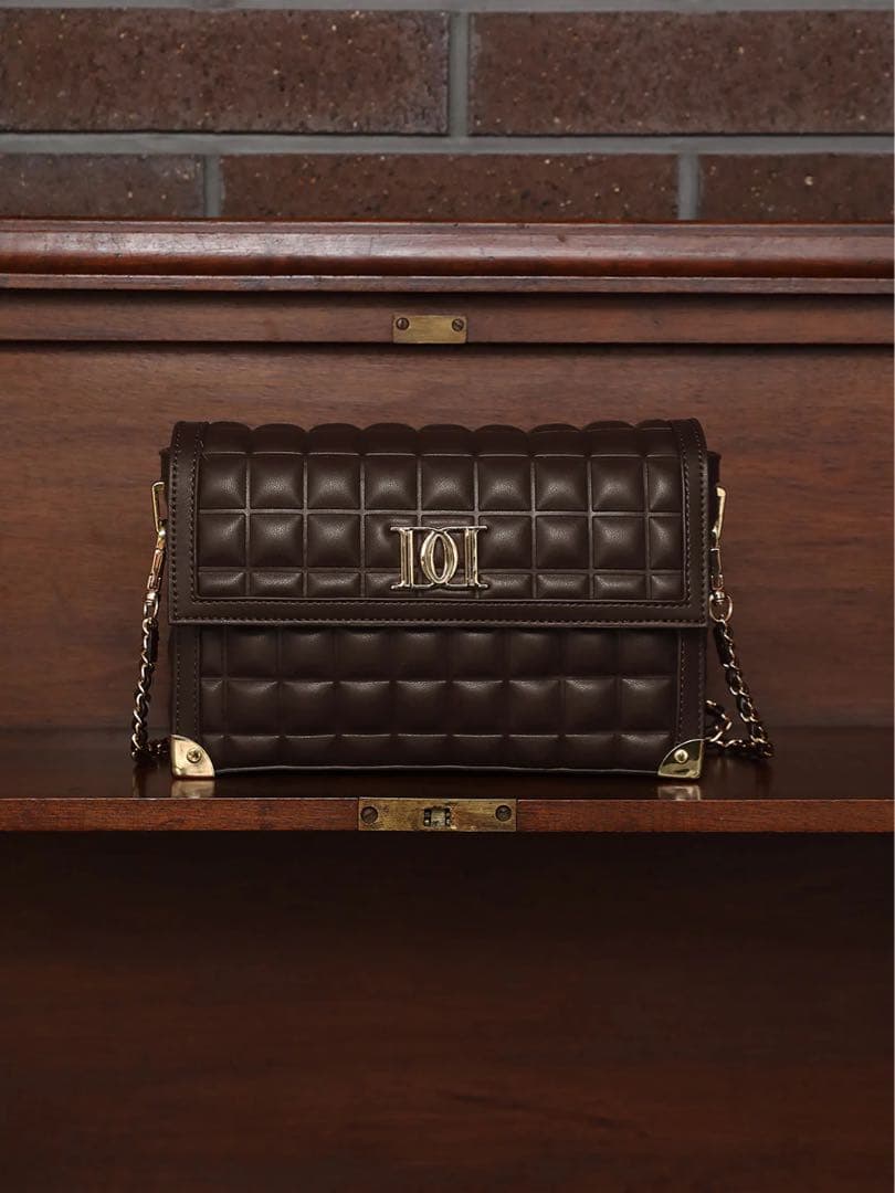 ダーリッチ チョコレートキルトバッグ＆レザーカードケース ブラウン