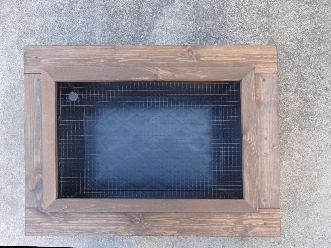 ビオトープ 40Ｌ　トロ舟木枠セット（フラット防鳥網付き）　メダカ・金魚飼育用