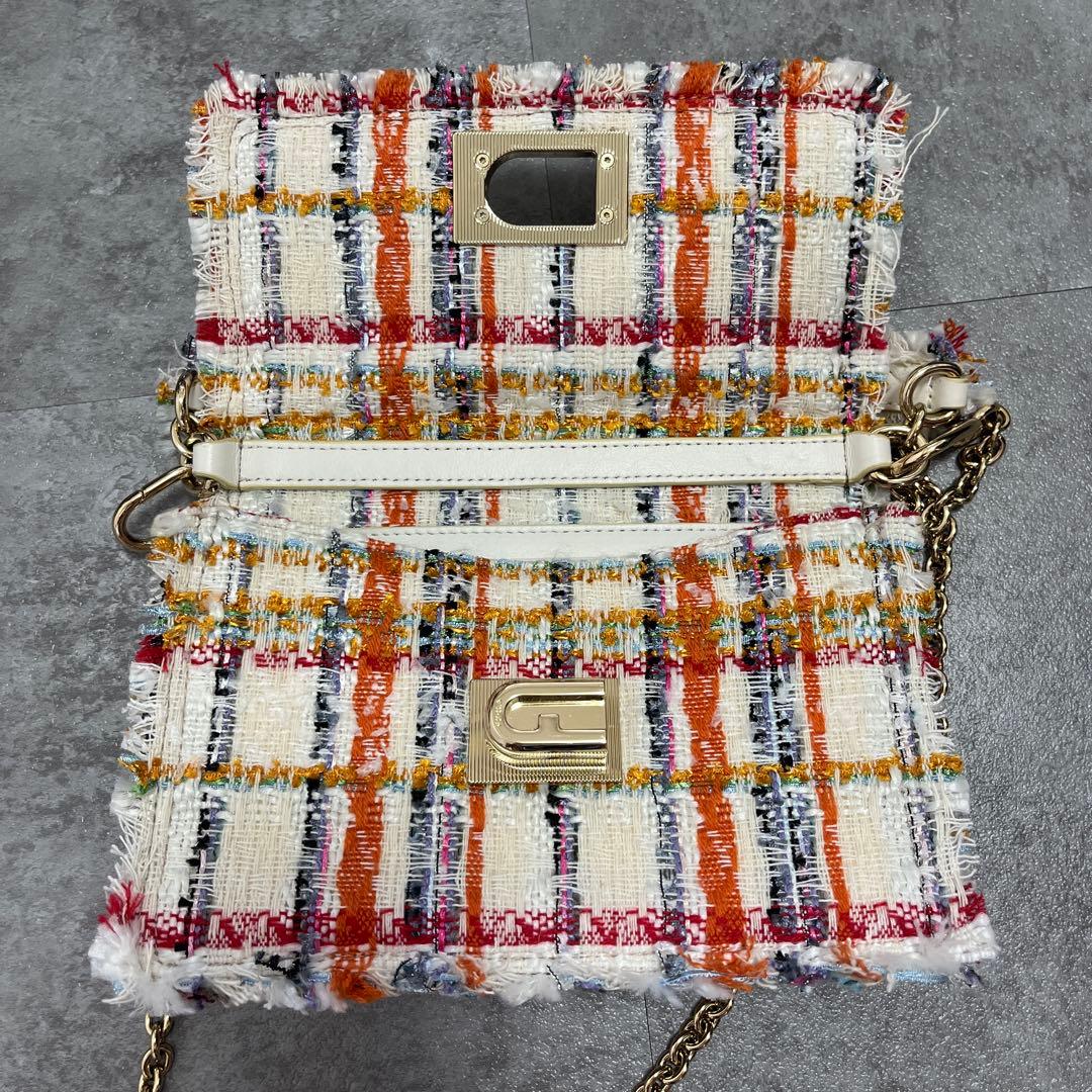 FURLA ツイードショルダーバッグ