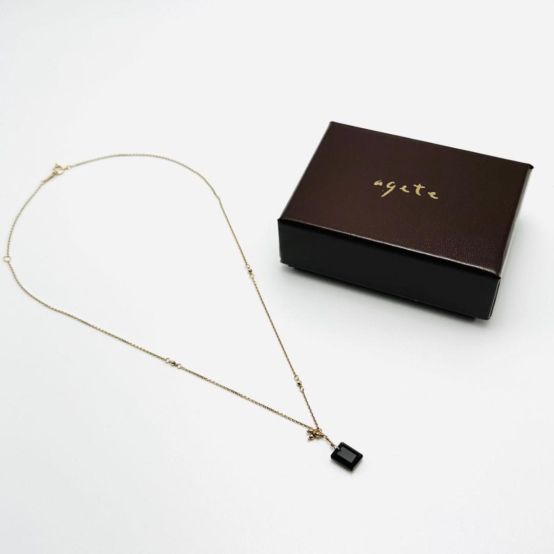 agete アガット　k10 スモーキークォーツ　ペンダント　ネックレス