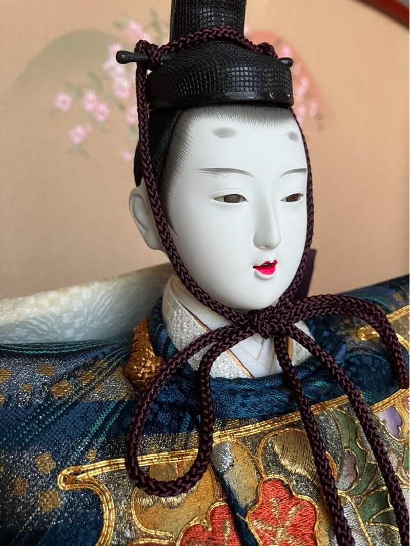 御京雛①平安春峰作　雛人形　三段飾り　お雛様　京都西陣織り　ひな人形3段　桜刺繍