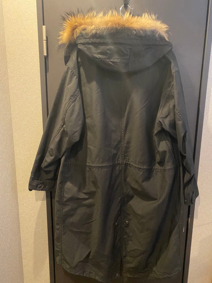 モンキータイム　ファー付き黒モッズコート