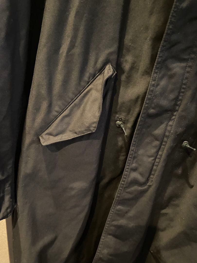 モンキータイム　ファー付き黒モッズコート