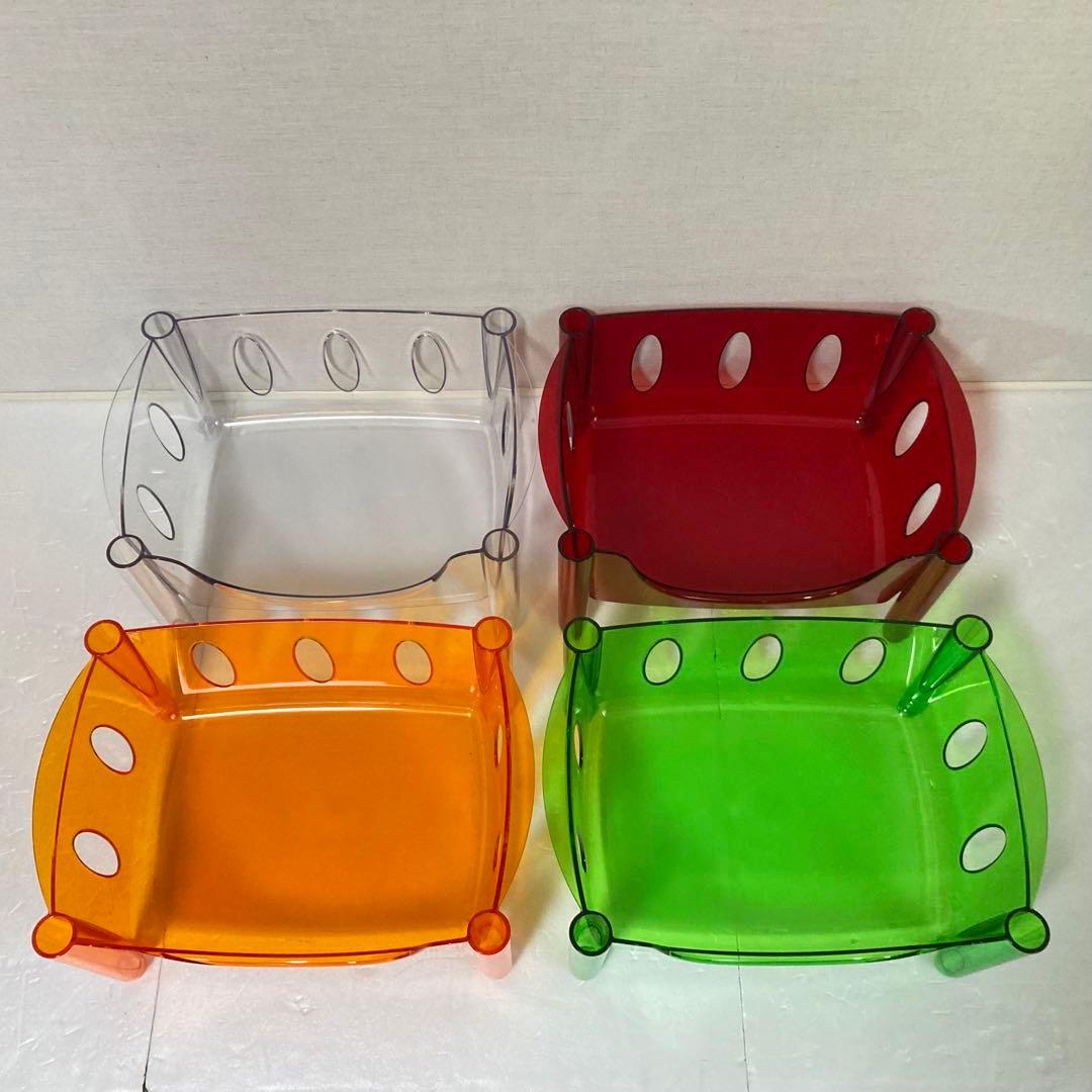 イタリア製 グッチーニ ワゴン ラック バスケット キャスター付き 収納 4段