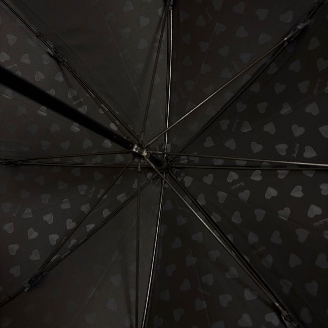 【新品未使用】agnes b. アニエスべー 長傘 雨傘 ハート柄 ブラック
