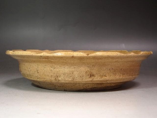 【北キツネ】☆　北大路魯山人　黄瀬戸鉢　☆y606