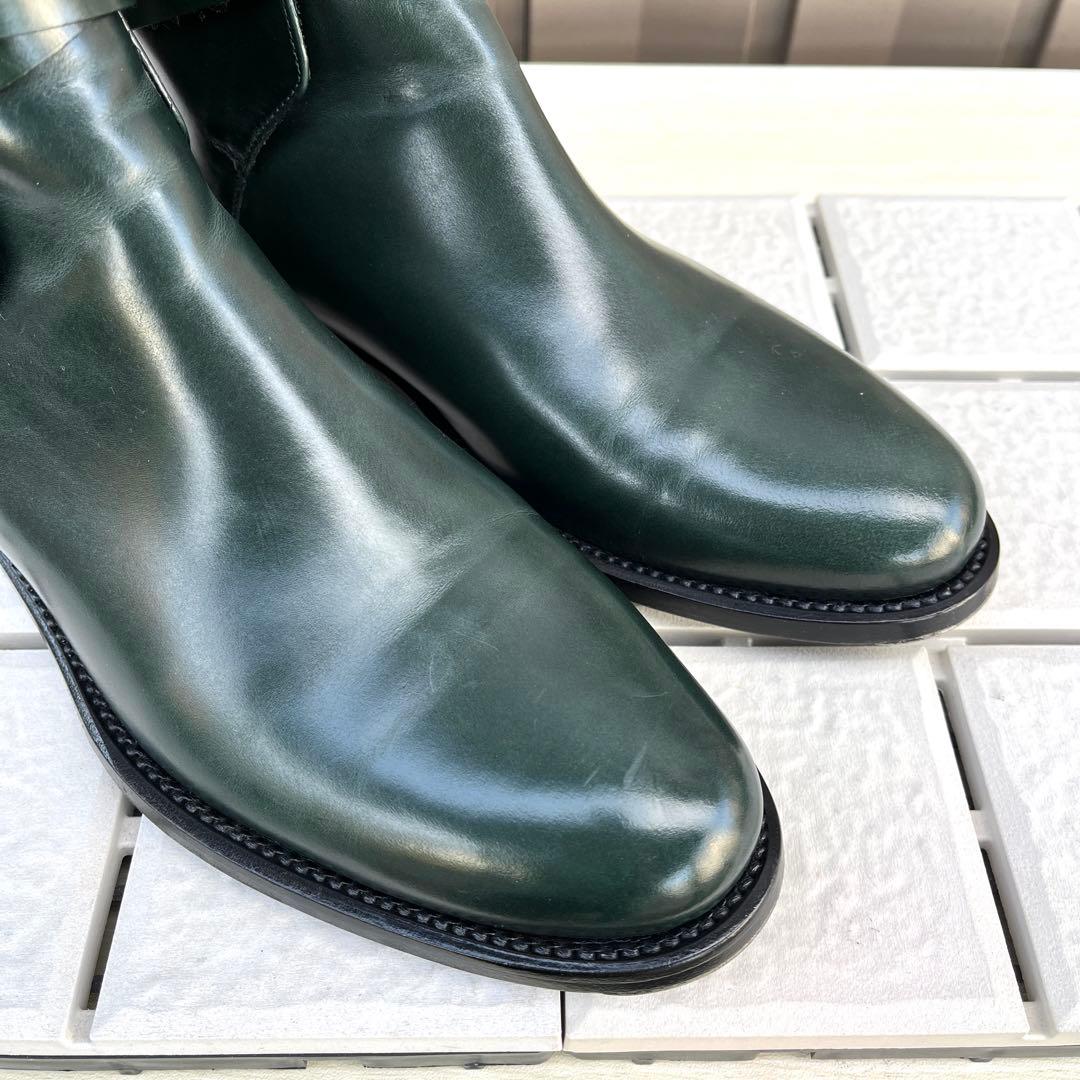 40 SARTORE ショートブーツ　グリーン　メンズ　レザー　25 緑
