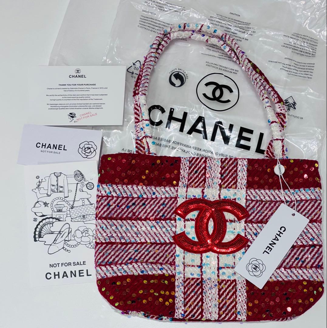 CHANEL スパンコール　トートバッグ ハンドバッグ　シャネルノベルティ