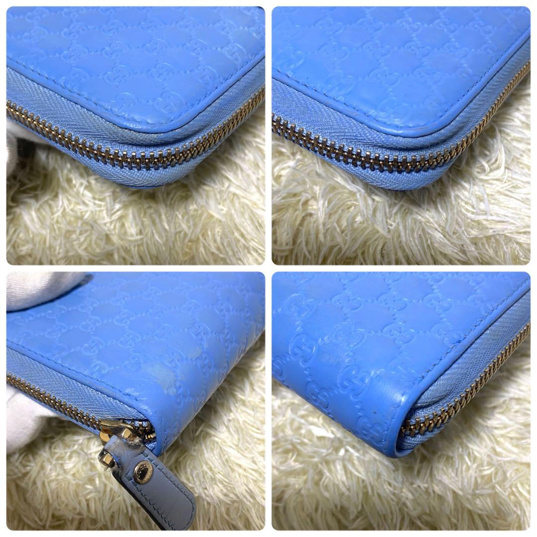 美品✨ GUCCI グッチ マイクロシマレザー 長財布 ラウンドファスナー