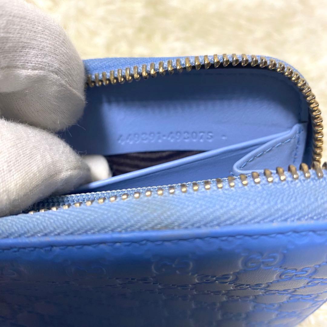 美品✨ GUCCI グッチ マイクロシマレザー 長財布 ラウンドファスナー