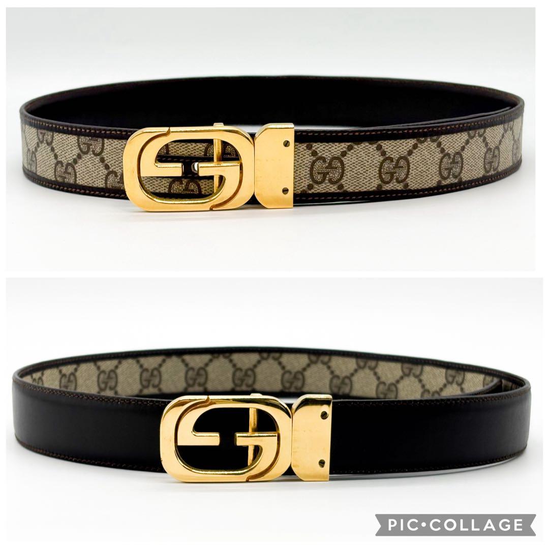♡美品♡ GUCCI GG柄 インターロッキング リバーシブルベルト